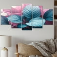 thumbnail image 1 of Designart "Pink Turquoise Leaf Of Splendor Delicate Allure" Floral Art Living Room Set, 1 of 5
