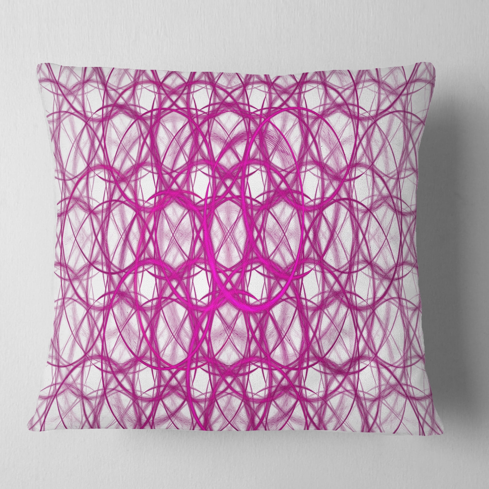 Designart Pink Unusual Metal Grill - Abstract Throw Pillow - 16x16