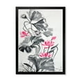 thumbnail image 1 of Designart 'Pink Vintage Lotus Flower and Monochrome Leaves' Traditional Framed Art Print, 1 of 4