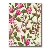 Designart ' Pink Vintage Wildflowers ' Traditional Canvas Wall Art Print