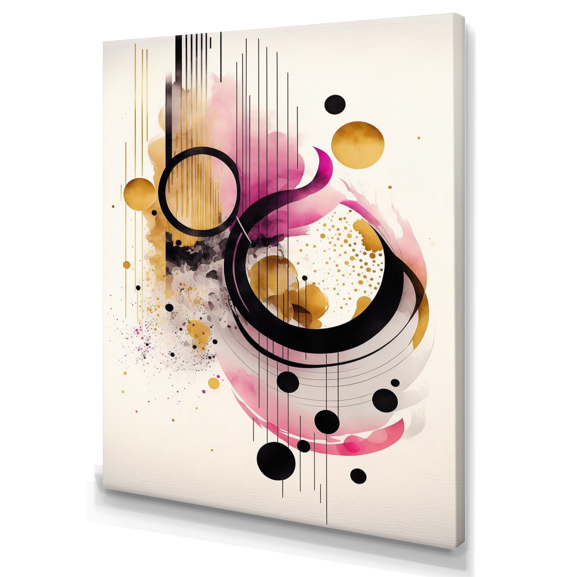 Designart Pink Watercolor Abstract Canvas Wall Art