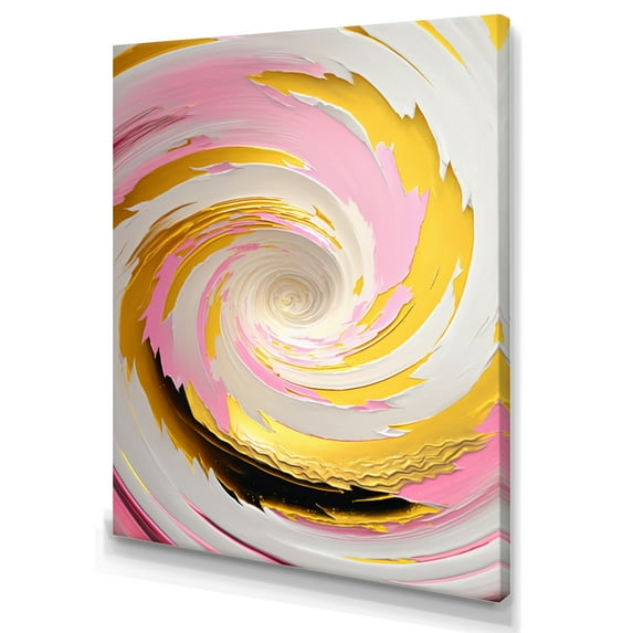 Designart Pink Watercolor Circular Abstract II Canvas Wall Art