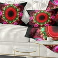 thumbnail image 1 of Designart Pink Wavy Curves and Circles - Abstract Throw Pillow - 12x20, 1 of 1