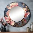 thumbnail image 1 of Designart "Pink White Magnolias Elegance Landscape Floral Beauty" Floral Rund Mirror For Wall Decor - Large Pink Round Printed Mirror - Traditional Round Mirror 29" x 29" Inch, 1 of 5