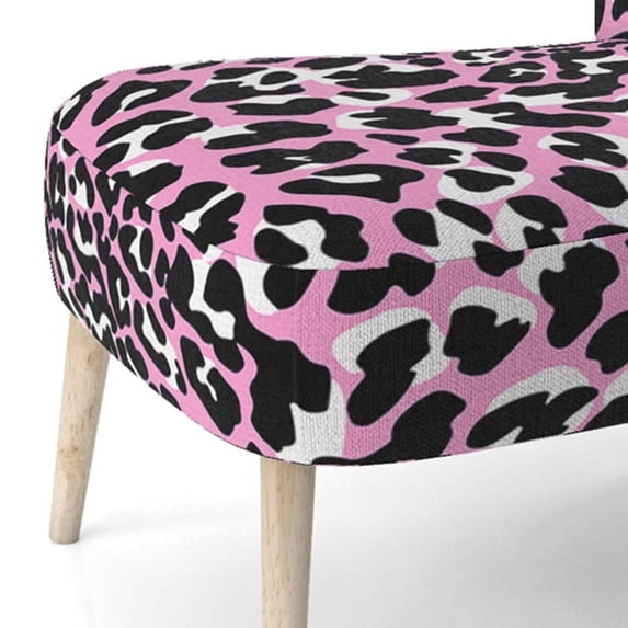 Designart "Pink and Black Leopard " Upholstered Cabin & Lodge Accent Chair and Arm Chair