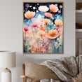 thumbnail image 1 of Designart "Pink and Blue Spring Meadow Delight" Abstract Framed Wall Art - Modern Pink Abstract Botanicals Hallway Framed Wall Art Decor, 1 of 6