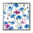 thumbnail image 1 of Designart 'Pink and Blue Wild Cornflowers' Traditional Framed Art Print, 1 of 4