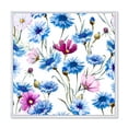 thumbnail image 1 of Designart 'Pink and Blue Wild Cornflowers' Traditional Framed Canvas Wall Art Print, 1 of 5
