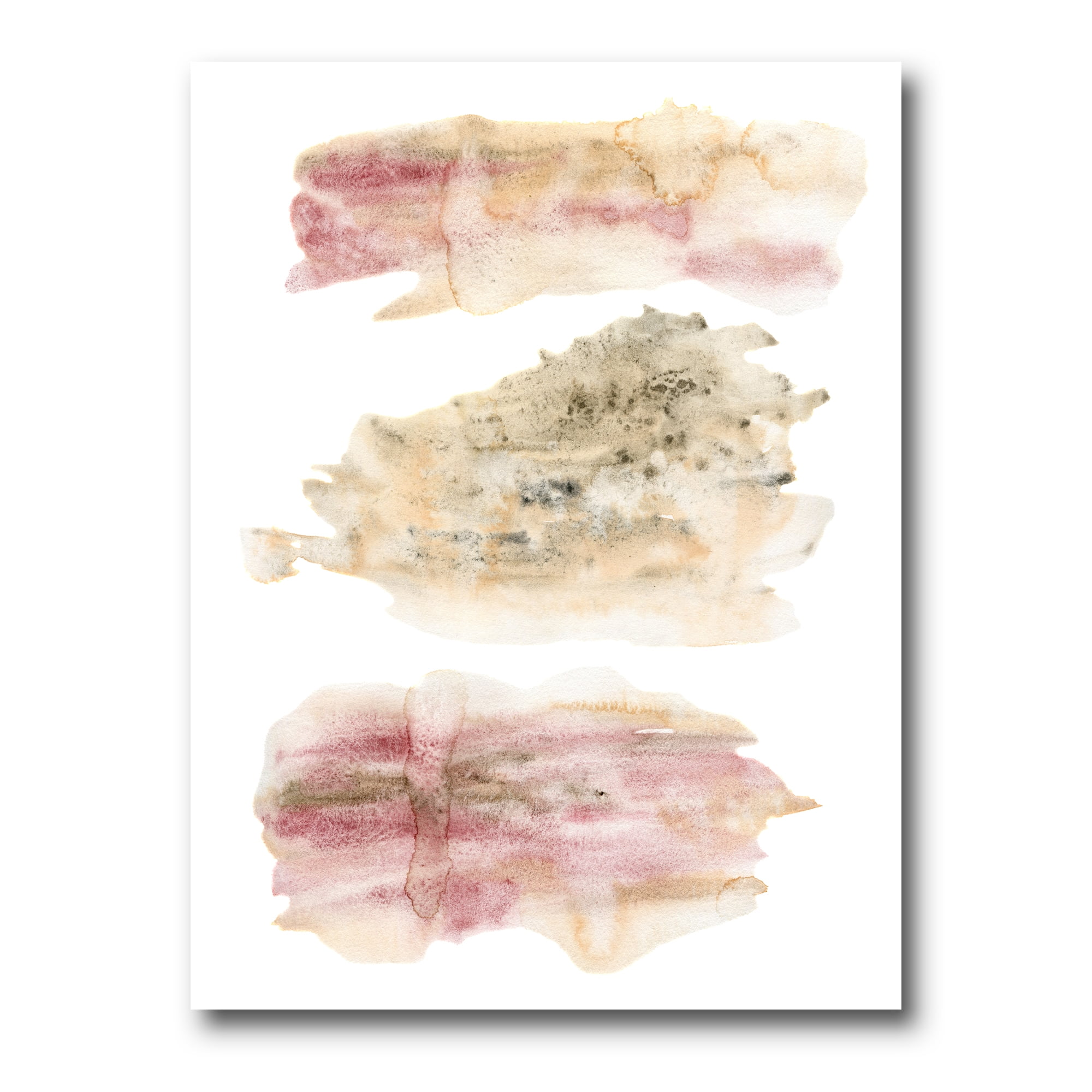 Designart ' Pink and Golden Abstract Clouds ' Modern Canvas Wall Art Print
