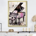 thumbnail image 1 of Designart "Pink and Grey Piano Minimalist Harmony" Music Framed Wall Art - Vintage Black Music Piano Living Room Framed Canvas Art, 1 of 6