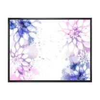 Designart 'Pink and Purple Abstract With Colorful Splashes II' Modern Framed Canvas Wall Art Print