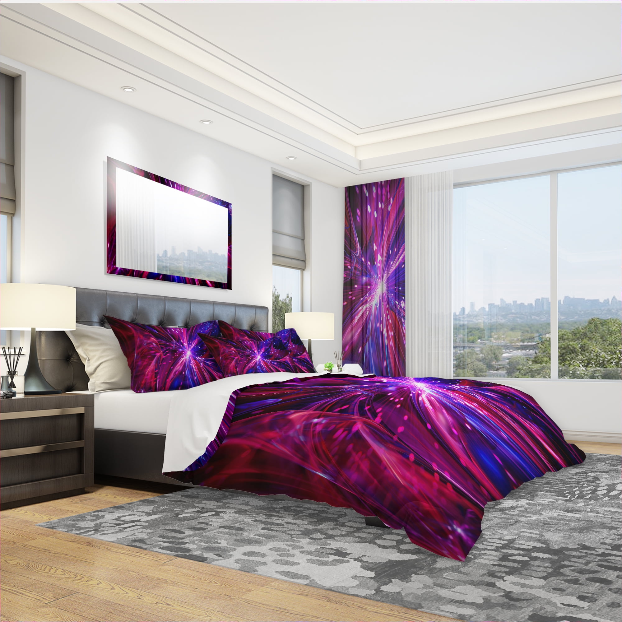 Designart 'Pink and Purple Dreams Come True' Modern & Contemporary Duvet Cover Set