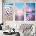 thumbnail image 1 of Designart "Pink and Turquoise Heart Beachside Romance" Beach Framed Wall Art Set Of 3 - Blue Coastal Beach Frame Gallery Wall Set For Home Decor, 1 of 6