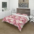 thumbnail image 1 of Designart 'Pink and Yellow Flowers' Floral Duvet Cover Set, 1 of 4