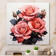thumbnail image 1 of Designart "Pink beautyful Rose Pointillism II" Floral Metal Art Print, 1 of 5