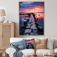 thumbnail image 1 of Designart "Pink violet Miami Pier Serenity" Nautical & Beach Floater Framed Canvas Art Print, 1 of 7