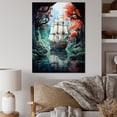 thumbnail image 1 of Designart "Pirate Boat Isle of Illusion Adventure II" Pirate Wall Art Living Room, 1 of 5