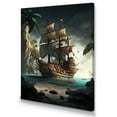 thumbnail image 1 of Designart Pirate Boat On The Ocean Canvas Wall Art, 1 of 5