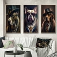 thumbnail image 1 of Designart "Pitbull in the Mafia II" Animals Framed Wall Art Set Of 3 - Gold Dog Pitbull Gangster Mafia Frame Gallery Wall Set For Home Decor, 1 of 6