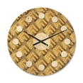thumbnail image 1 of Designart 'Plaid Golden pattern' Mid-Century Modern Wood Wall Clock, 1 of 5