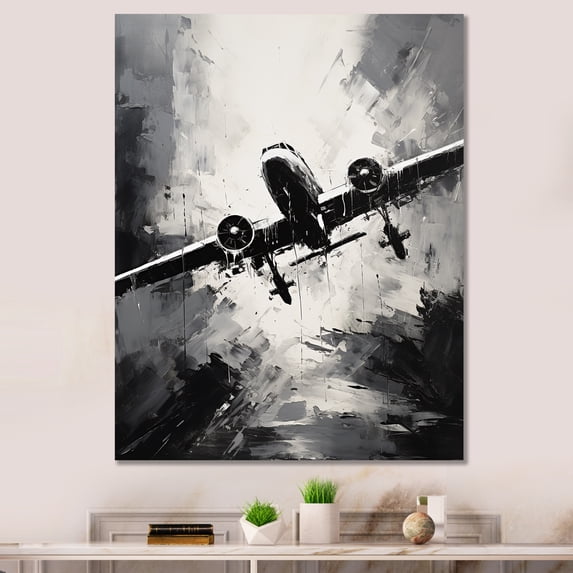 Designart " Plane Soaring II" Plane Canvas Art Print