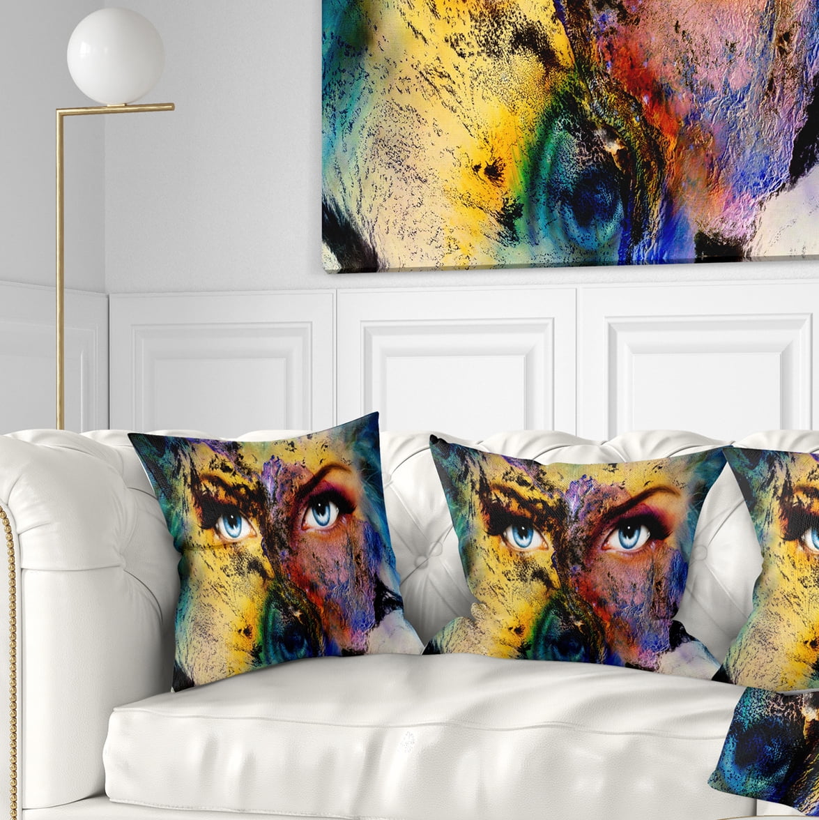 Designart Planet Earth and Human - Animal Throw Pillow - 18x18