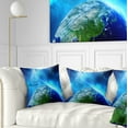 thumbnail image 1 of Designart Planet Earth in Universe - Contemporary Throw Pillow - 18x18, 1 of 5