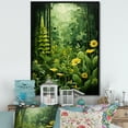 thumbnail image 1 of Designart "Plants Green Reverie Collage I" Floral Floater Framed Wall Art Living Room, 1 of 7
