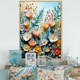 thumbnail image 1 of Designart "Plants landscape Pointillism Dot I" Floral Floater Framed Canvas Print, 1 of 7