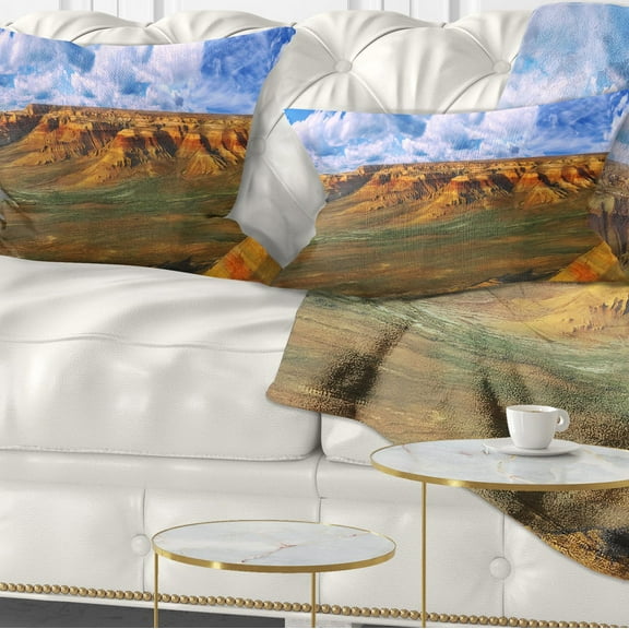 Designart Plateau Ustyurt Panorama - Landscape Printed Throw Pillow - 12x20
