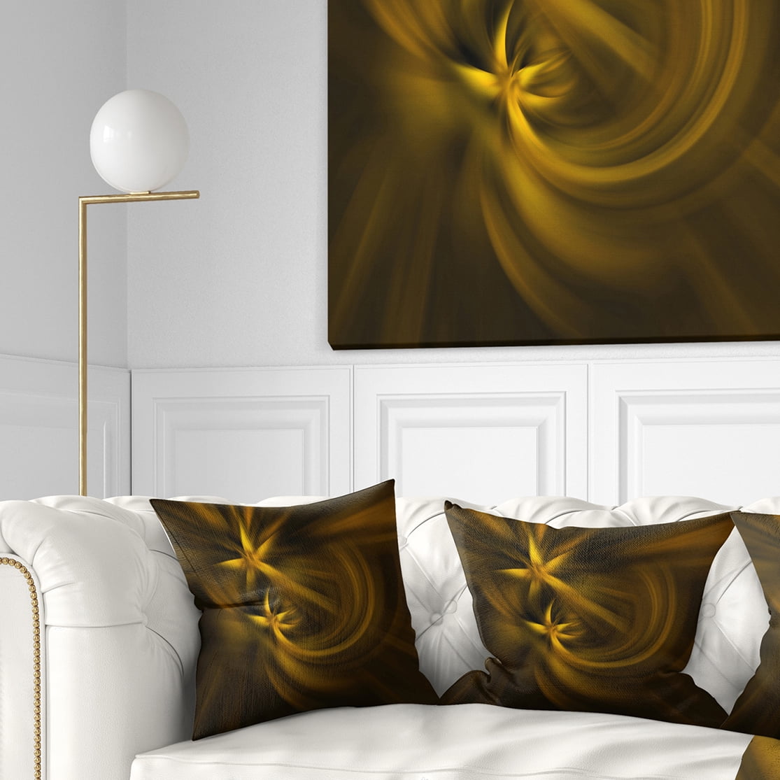 Designart Play of Golden Stars - Abstract Throw Pillow - 16x16