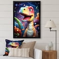 thumbnail image 1 of Designart "Playful Cubist Dinosaur for Kids" Animals Framed Wall Art - Modern Colorful Dinosaur Entryway Framed Wall Art Print, 1 of 6