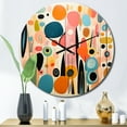 thumbnail image 1 of Designart "Playful Patterns Mid Century Pink Delight II" Mid-century Oversized Wall Clock, 1 of 5