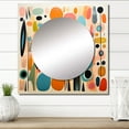 thumbnail image 1 of Designart "Playful Patterns Mid Century Pink Delight II" Mid-century Square Mirror For Wall Decor - Large Pink Square Mirror Printed Wall Decor - Mid-Century Square Living Room Mirror, 1 of 5