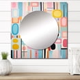 thumbnail image 1 of Designart "Playful Patterns Mid Century Pink Delight V" Abstract Square Mirror Wall Decor Mid-Century - Large Pink Square Bathroom Mirror - Square Printed Wall Mirror Art, 1 of 5