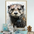 thumbnail image 1 of Designart "Playful Portrait Of Otter I" Otter Floater Framed Canvas Art Print, 1 of 5