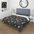 thumbnail image 1 of Designart "Playful Tribal Art IV" Multicolor Boho Bedding Covert Set - Bohemian & Eclectic Bed Set With 2 Shams, 1 of 5