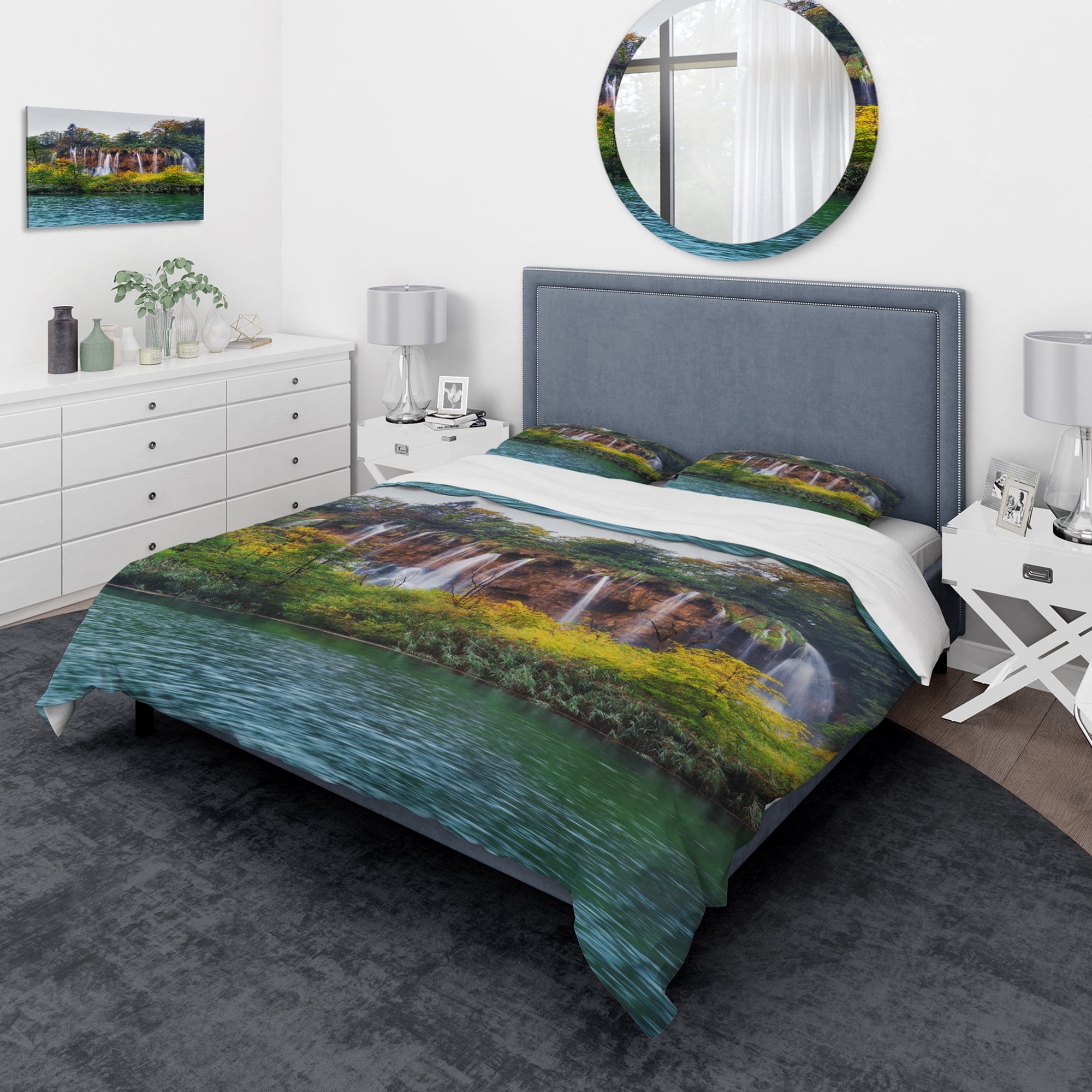 Designart 'Plitvice Lakes Croatia' Traditional Duvet Cover Set