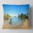 thumbnail image 1 of Designart Ploumanach Rocks and Beach Morning - Landscape Wall Throw Pillow - 18x18, 1 of 4