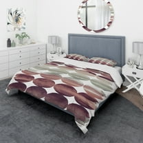 Designart 'Plum Dots minimal geometric I' Geometric Duvet Cover Set
