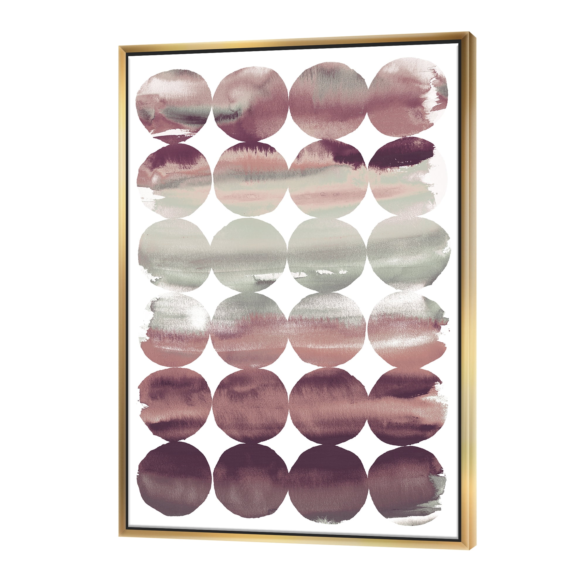 Designart ' Plum Dots minimal geometric I ' Transitional Framed Canvas