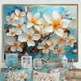 thumbnail image 1 of Designart "Plumeria Blossom In Beige And White Beauty I" Flower Floater Framed Canvas Art Print, 1 of 5