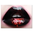 thumbnail image 1 of Designart ' Plump Woman Lips With Pink and Black ' Modern Canvas Wall Art Print, 1 of 4