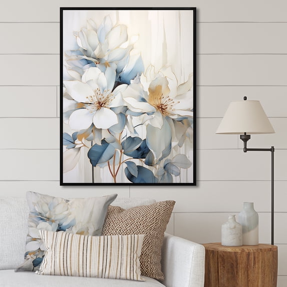 Designart "Poetic Petal Artistry III" Rhododendron Floater Framed Canvas Wall Art