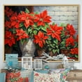 thumbnail image 1 of Designart "Poinsettias In Farmhouse Still Life" Poinsettias Floater Framed Canvas Art Print, 1 of 5