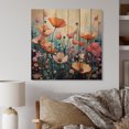 thumbnail image 1 of Designart "Pointillism Art of Abstract Wildflowers I" Floral Print on Natural Pine Wood, 1 of 5