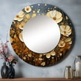 thumbnail image 1 of Designart "Pointillism Dot Artistry Golden Petals in Wildflowers" Floral Yellow Large Round Mirror - Round Mirror Wall Décor - Traditional Round Printed Mirror 23" x 23" Inch, 1 of 5