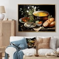 thumbnail image 1 of Designart "Pointillist Representation of Soup Bouillon I" Food & Beverage Floater Framed Wall Decor, 1 of 7