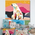 thumbnail image 1 of Designart "Polar Bear Whispers in the Mountains II" Animals Wall Art - Modern Yellow Bear Entryway Wall Art, 1 of 6