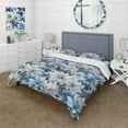 thumbnail image 1 of Designart "Polar Botanical Beauty I" Blue Floral Bedding Covert Set - Cottage Bed Set With 2 Shams, 1 of 5